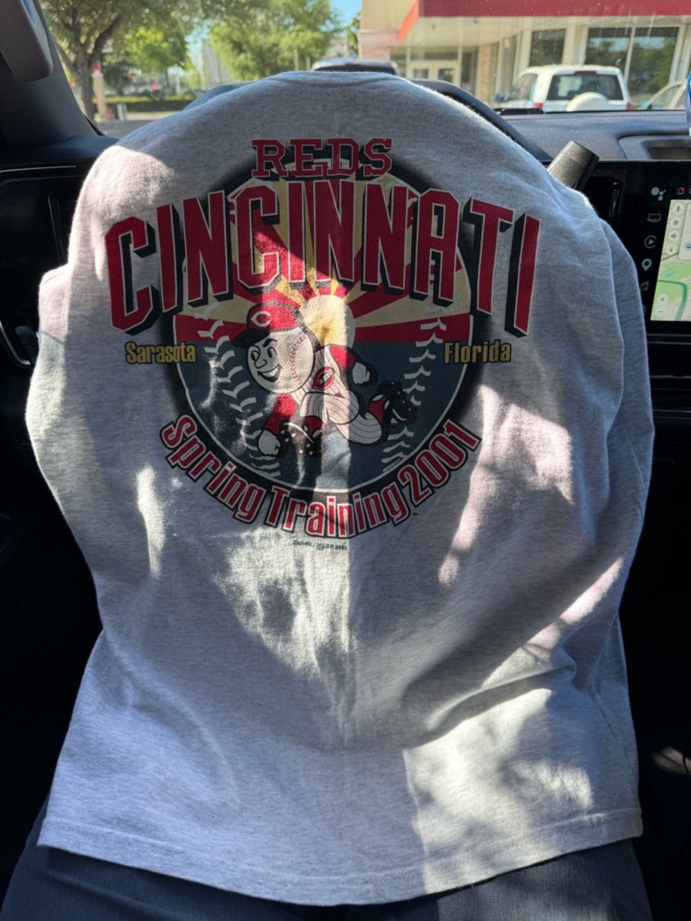 Vintage Y2K Majestic Cincinnati Reds Graphic Gray Tank Top Spring training